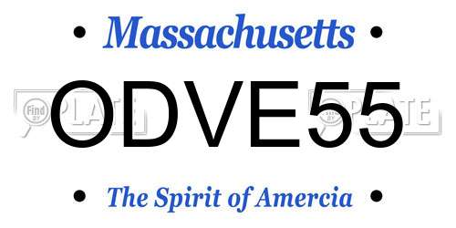 ODVE55 Massachusetts License Plate