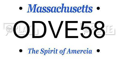 ODVE58 Massachusetts License Plate