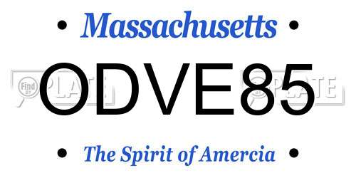ODVE85 Massachusetts License Plate
