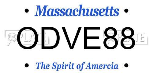ODVE88 Massachusetts License Plate