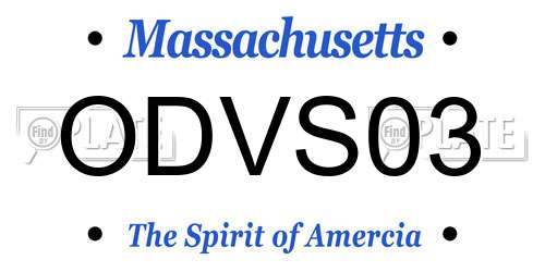 ODVS03 Massachusetts License Plate