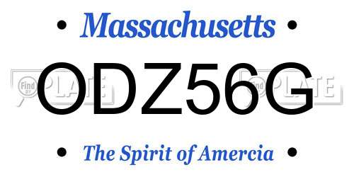 ODZ56G Massachusetts License Plate