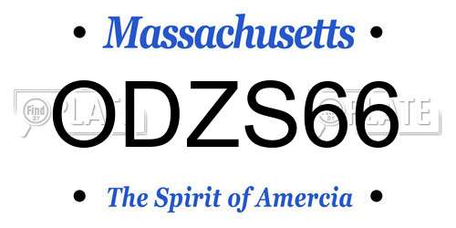 ODZS66 Massachusetts License Plate