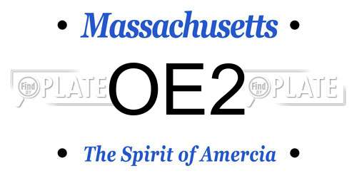 OE2 Massachusetts License Plate