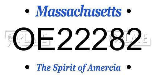 OE22282 Massachusetts License Plate