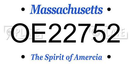 OE22752 Massachusetts License Plate