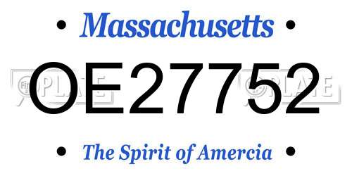 OE27752 Massachusetts License Plate