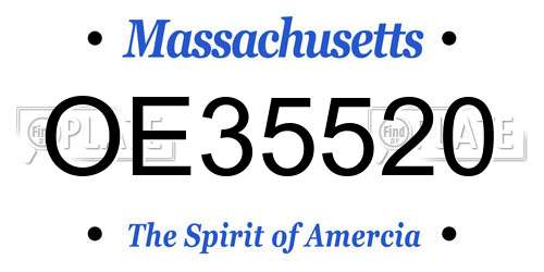 OE35520 Massachusetts License Plate