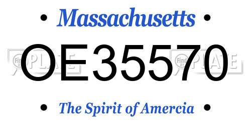OE35570 Massachusetts License Plate