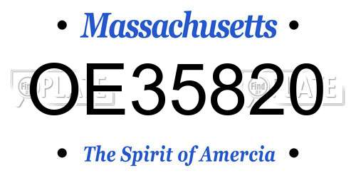 OE35820 Massachusetts License Plate