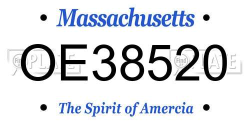OE38520 Massachusetts License Plate