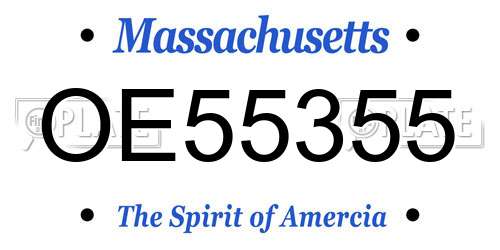OE55355 Massachusetts License Plate