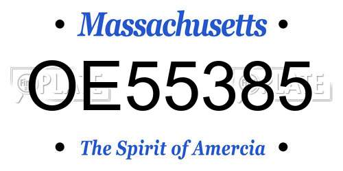 OE55385 Massachusetts License Plate
