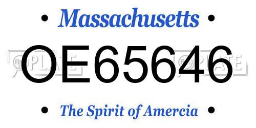 OE65646 Massachusetts License Plate