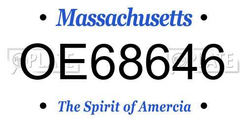 OE68646 Massachusetts License Plate