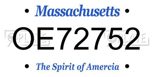 OE72752 Massachusetts License Plate