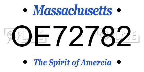 OE72782 Massachusetts License Plate