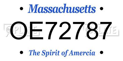 OE72787 Massachusetts License Plate