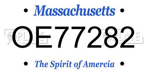 OE77282 Massachusetts License Plate