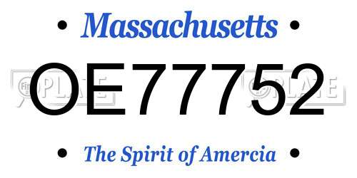 OE77752 Massachusetts License Plate