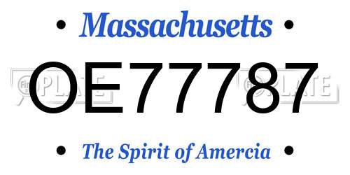 OE77787 Massachusetts License Plate