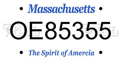 OE85355 Massachusetts License Plate