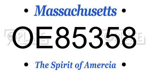 OE85358 Massachusetts License Plate