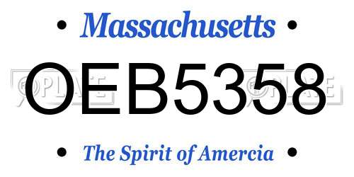 OEB5358 Massachusetts License Plate