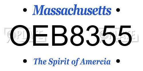 OEB8355 Massachusetts License Plate