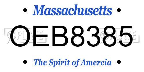 OEB8385 Massachusetts License Plate