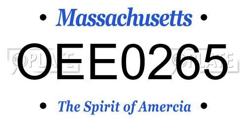 OEE0265 Massachusetts License Plate