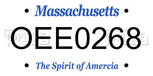 OEE0268 Massachusetts License Plate