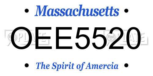 OEE5520 Massachusetts License Plate