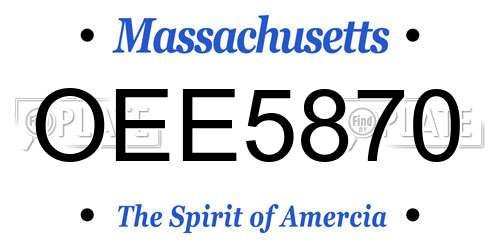 OEE5870 Massachusetts License Plate