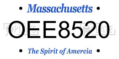 OEE8520 Massachusetts License Plate