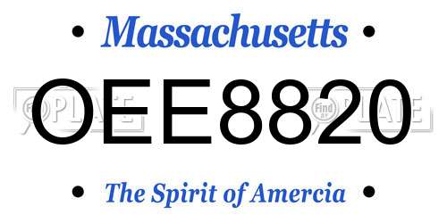 OEE8820 Massachusetts License Plate