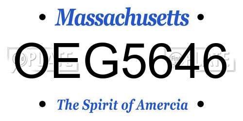 OEG5646 Massachusetts License Plate