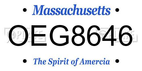 OEG8646 Massachusetts License Plate