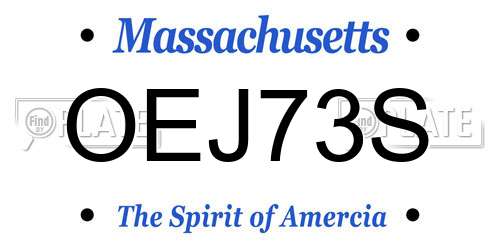 OEJ73S Massachusetts License Plate