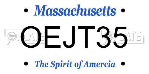 OEJT35 Massachusetts License Plate