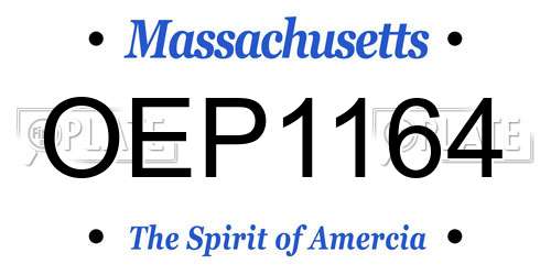 OEP1164 Massachusetts License Plate
