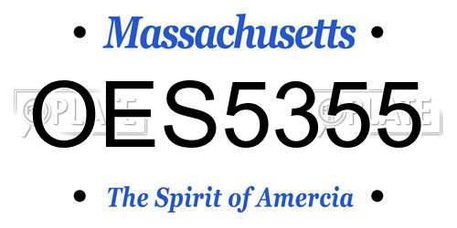 OES5355 Massachusetts License Plate