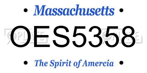 OES5358 Massachusetts License Plate