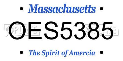 OES5385 Massachusetts License Plate