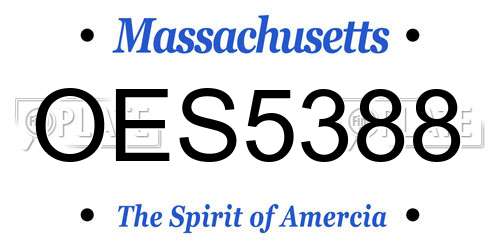OES5388 Massachusetts License Plate
