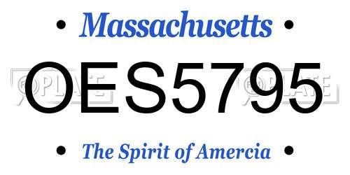 OES5795 Massachusetts License Plate