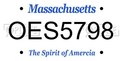 OES5798 Massachusetts License Plate