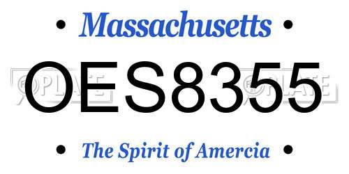 OES8355 Massachusetts License Plate