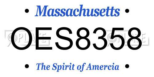 OES8358 Massachusetts License Plate