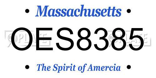 OES8385 Massachusetts License Plate